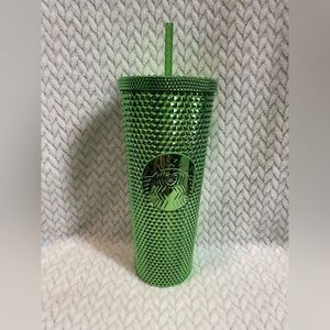 Starbucks Metallic Green Studded cold beverage Tumbler 24 oz VENTI NWOT